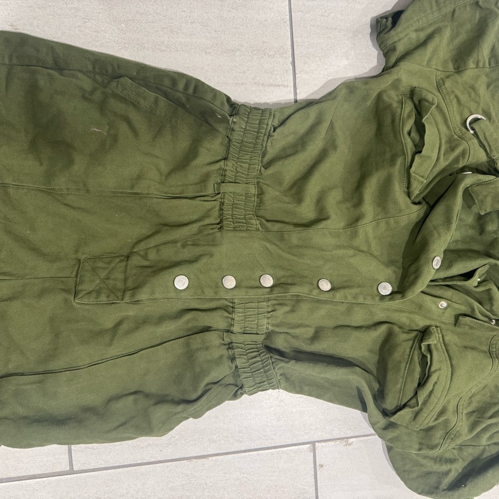 Green Button-Up Romper
